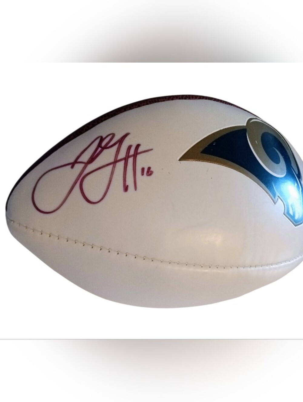 Jared Goff Autographed St.Louis Rams White Panel Football Fanatics Detroit Lions